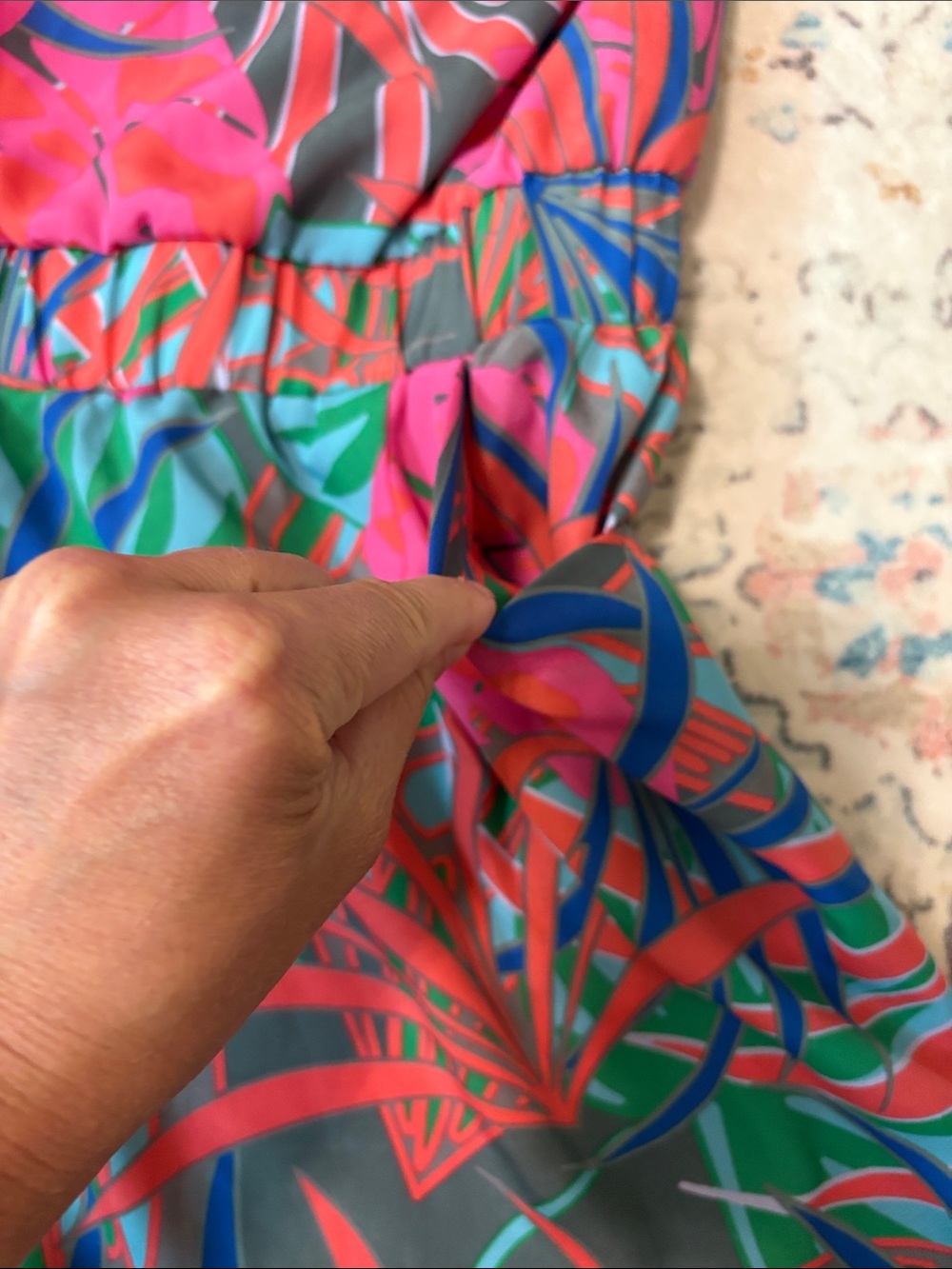 Women’s Tropical Print Skirted Bottoms in Pink & Green. Large. Runs Medium - Picture 5 of 8